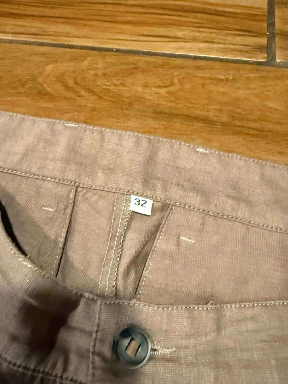 Outlier Taupe Injected Linen Pants